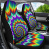 Colorful Psychedelic Spiral Car Seat Covers