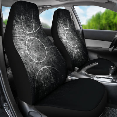 Black & White Grunge Basketball Court Car Seat Covers