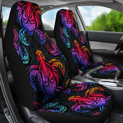 Colorful Tribal Maori Turtle Car Seat Covers