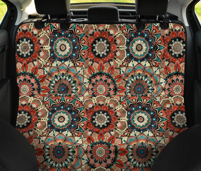 Brown Mandalas Car Back Seat Pet Cover