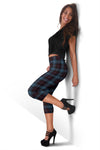 Blue Plaid Capri Leggings