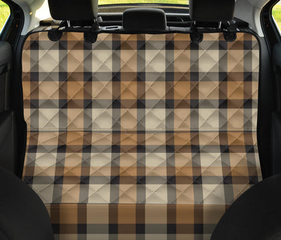 Brown Plaid Car Back Seat Pet Cover
