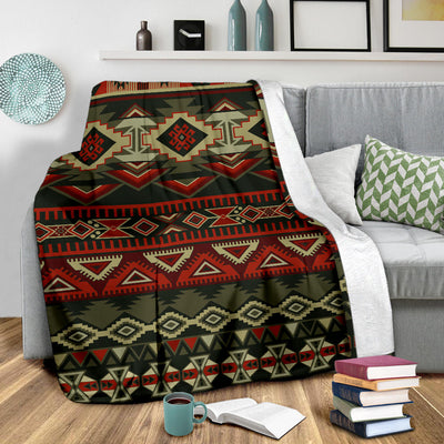 Red & Brown Boho Aztec Blanket