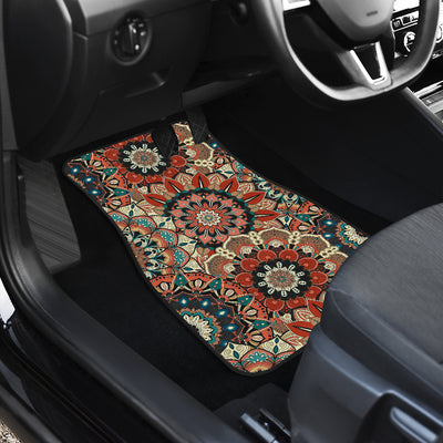 Brown Mandalas Car Floor Mats