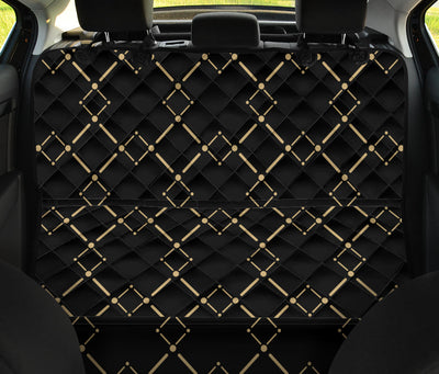 Black & Gold Plaid Car Back Seat Pet Cover