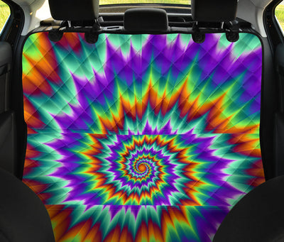 Colorful Psychedelic Spiral Car Back Seat Pet Cover