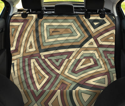 Beige Abstract Car Back Seat Pet Cover