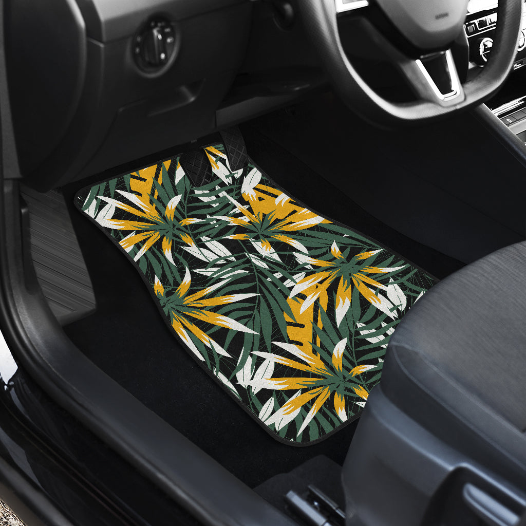 Green Yellow Leaves Car Floor Mats