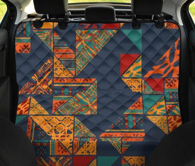 Orange Abstract Pattern Car Back Seat Pet Cover