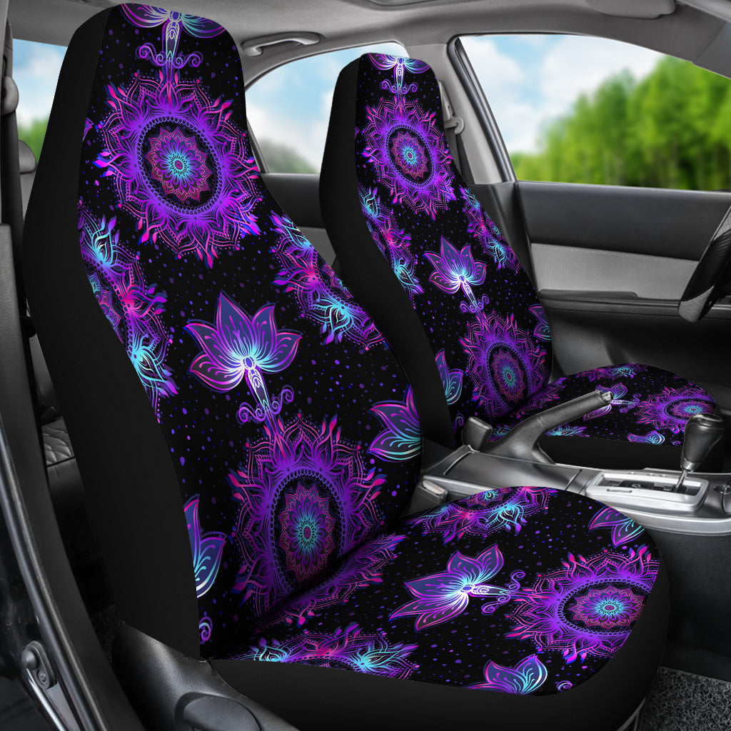 Purple Mandala Lotus Car Seat Covers