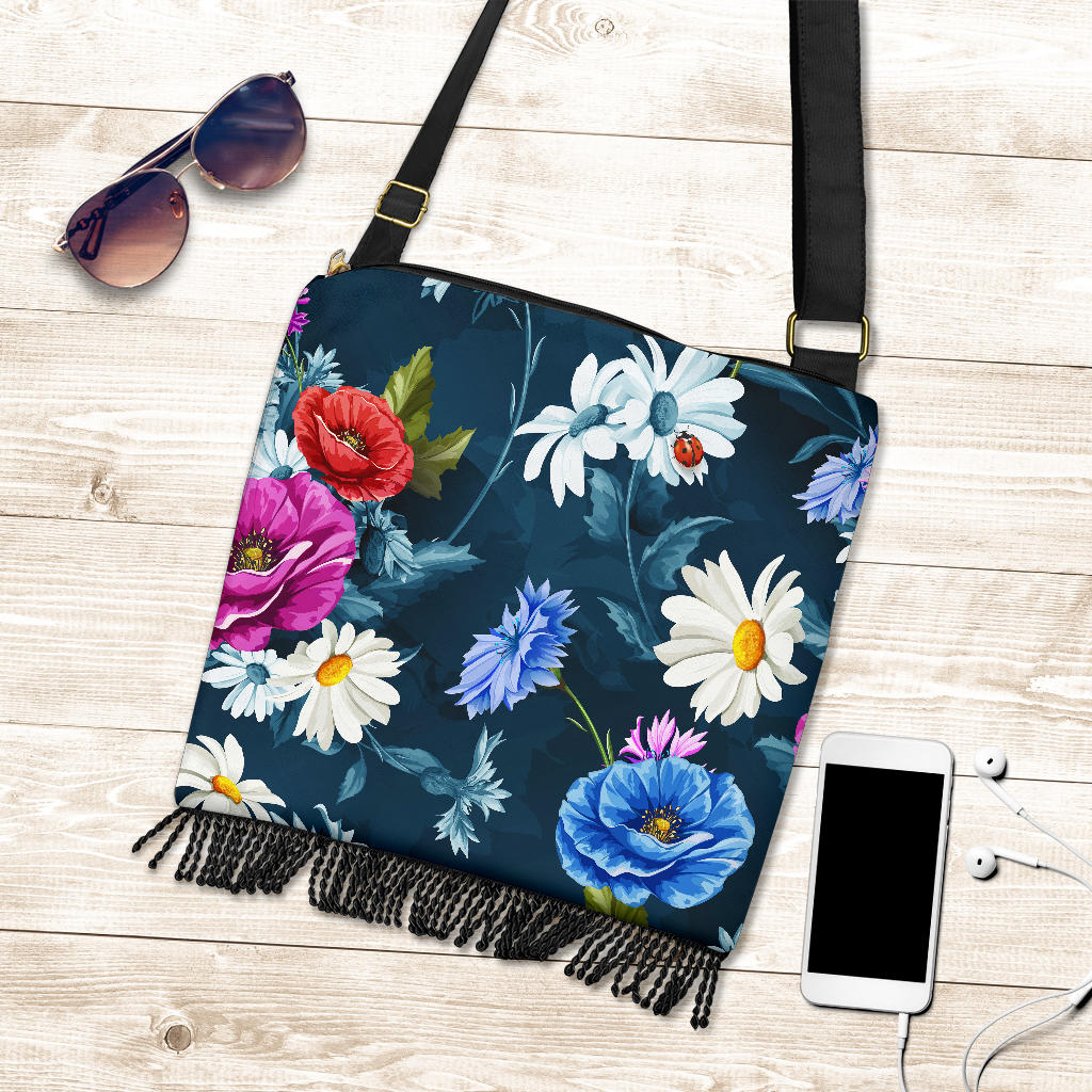 Colorful Flowers Crossbody Bag