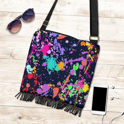 Colorful Paint Drip Abstract Art Crossbody Bag