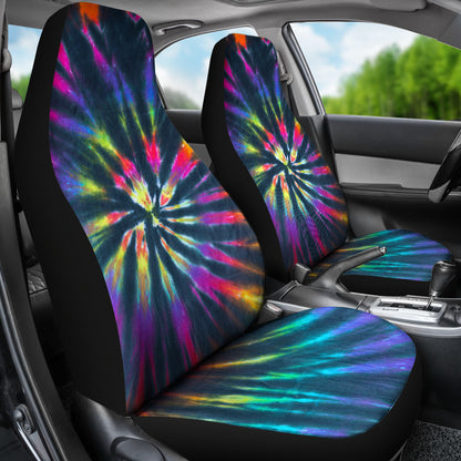 Colorful Neon Tie Dye Print Car Seat Covers