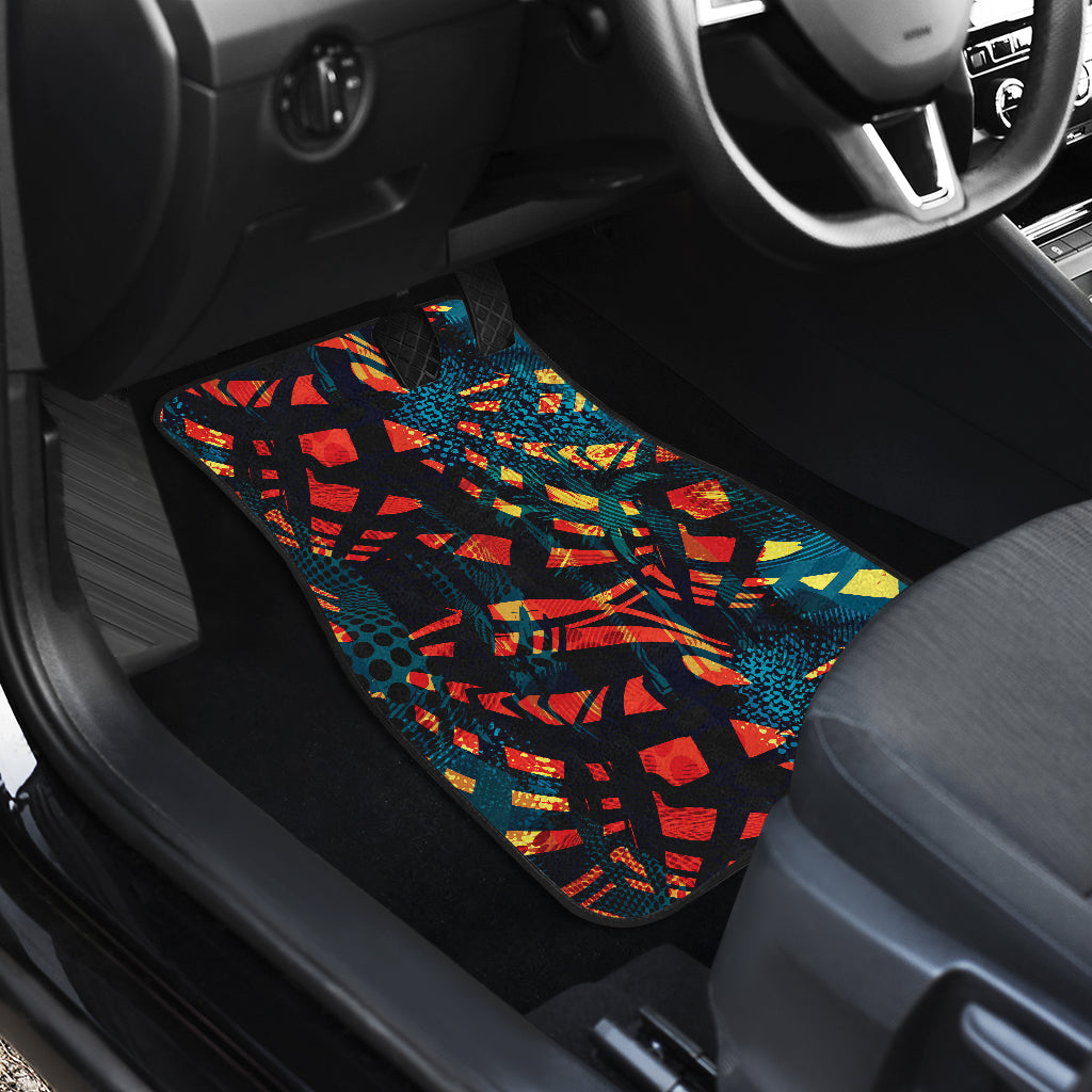 Orange Yellow Abstract Car Floor Mats