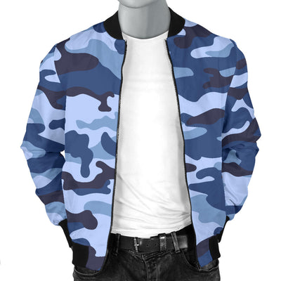 Mens Blue Camouflage Bomber Jacket