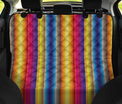Rainbow Stripes Knit Print Car Back Seat Pet Cover