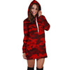 Red Camouflage Hoodie Dress