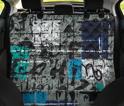 Grey Blue Abstract Car Back Seat Pet Cover