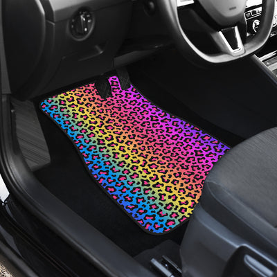 Colorful Leopard-Print Stripes Car Floor Mats