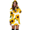Sunflowers White Womens Hoodie Dress