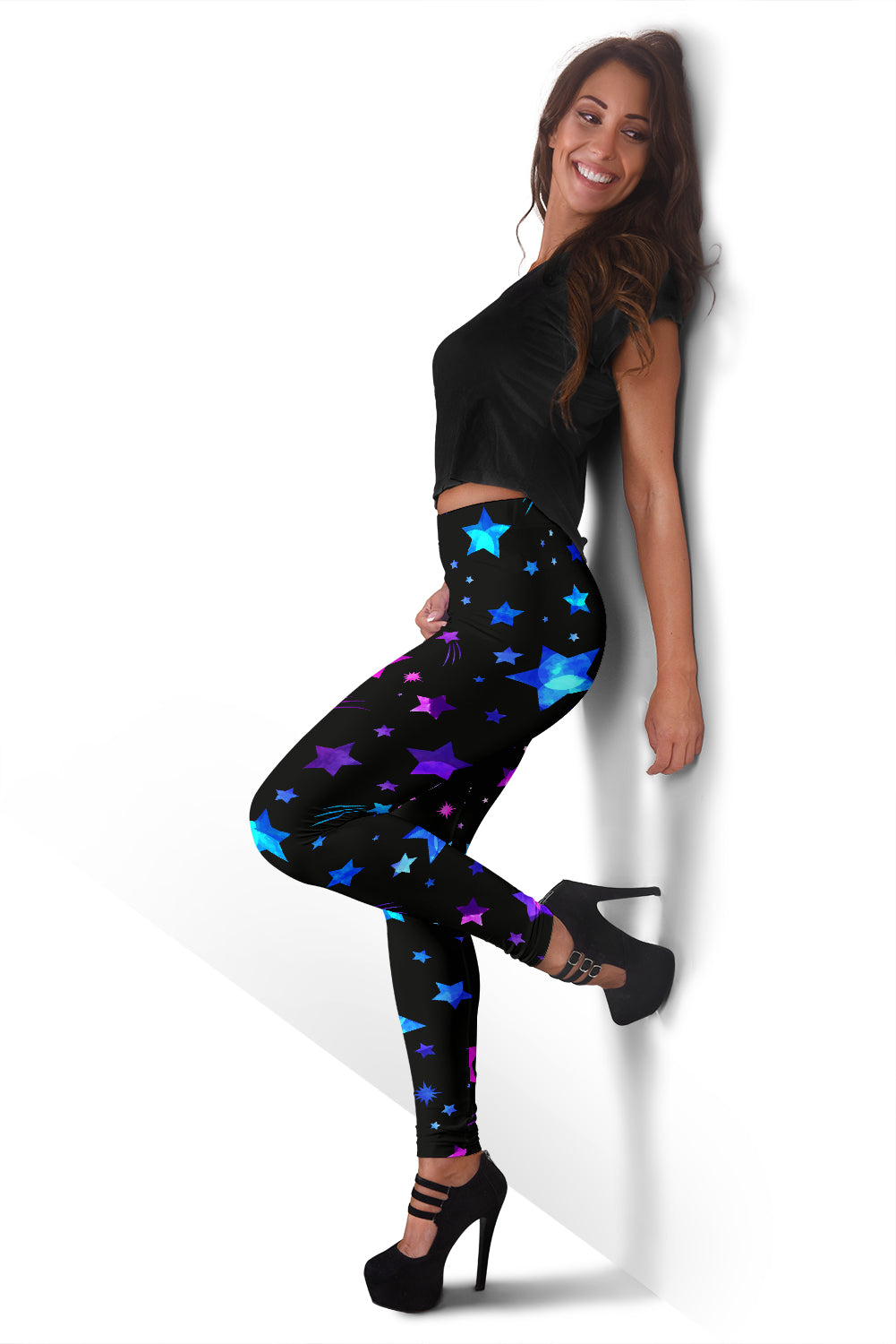 Pink & Blue Stars Leggings
