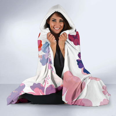 Colorful Aloha Flowers Hooded Blanket