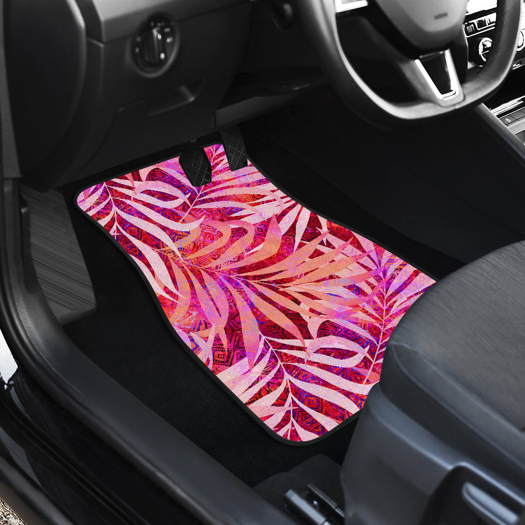 Pink Peach Leaves Car Floor Mats