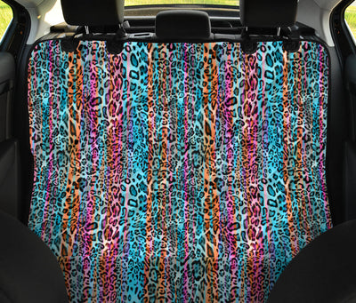 Colorful Leopard Print Car Back Seat Pet Cover