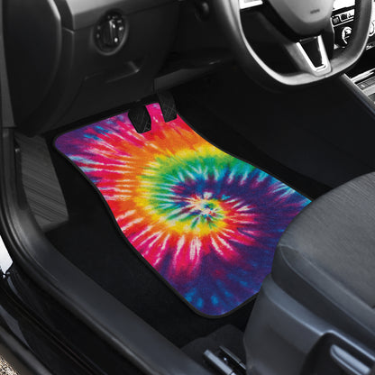 Colorful Tie Dye Print Spiral Car Floor Mats
