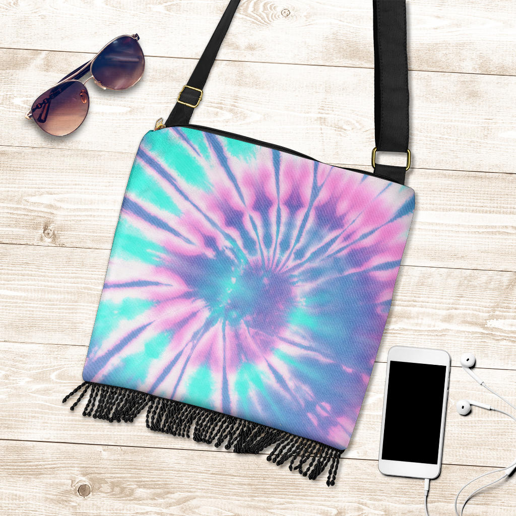 Pink & Blue Tie Dye Crossbody Bag