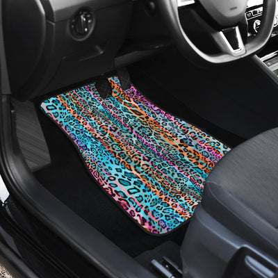 Colorful Leopard Print Car Floor Mats