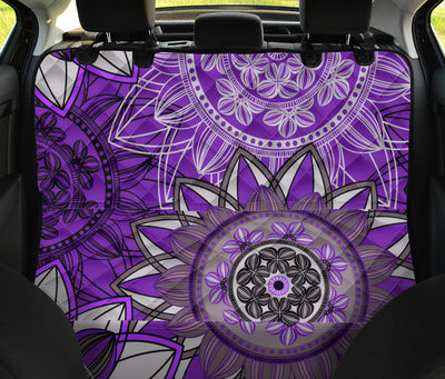 Purple Floral Mandalas Car Back Seat Pet Cover