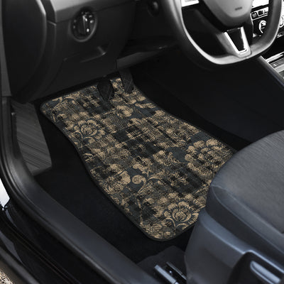 Vintage Floral-Plaid Car Floor Mats