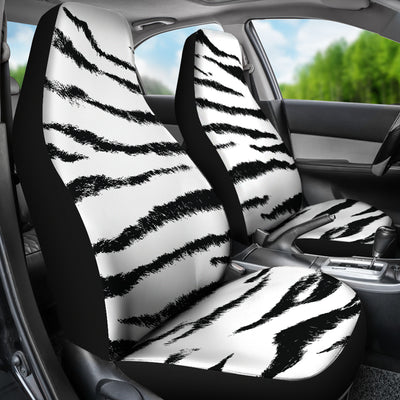 White Tiger Print Car Seat Covers