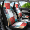 Red White Abstract Blocks Car Seat Covers