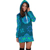 Teal Blue Mandalas Womens Hoodie Dress