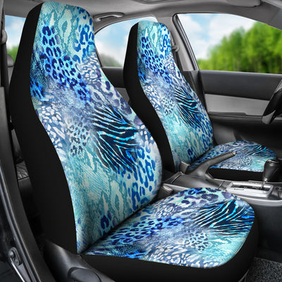 Blue Animal Print Car Seat Covers