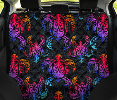 Colorful Tribal Maori Turtle Car Back Seat Pet Cover