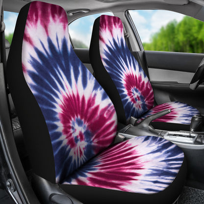Red, White & Blue Tie Dye Print Car Seat Covers
