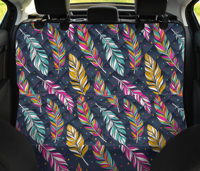 Colorful Feathers Car Back Seat Pet Cover