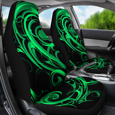 Black & Neon Green Tribal Swirls Car Seat Covers
