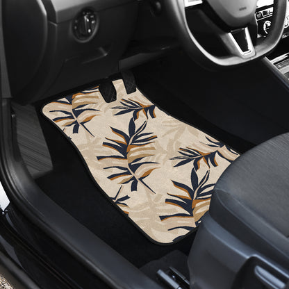 Beige Leaves 2 Car Floor Mats