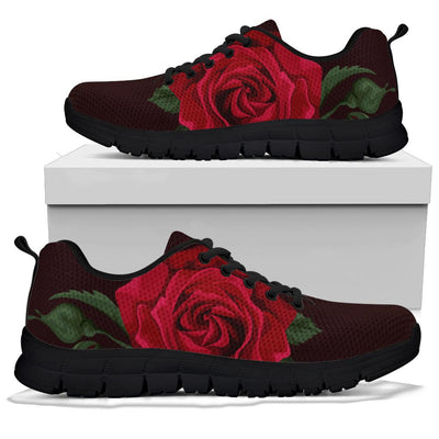 Red Rose Black Sneakers