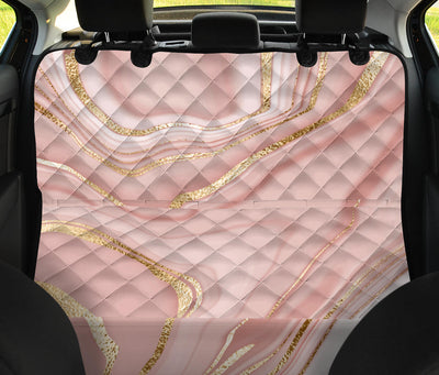 Cream Marble Print Car Back Seat Pet Cover