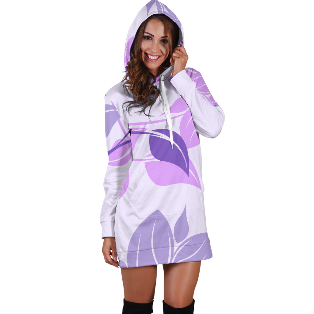 Purple Floral Womens Hoodie Dress