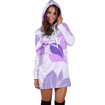 Purple Floral Womens Hoodie Dress