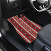 Red Ethnic Stripes Car Floor Mats