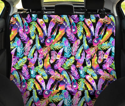 Colorful Feathers Car Back Seat Pet Cover