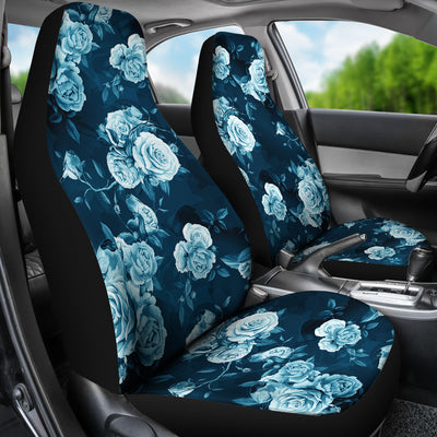 Navy Blue Roses Car Seat Covers