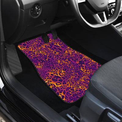 Purple Orange Leopard Print Car Floor Mats